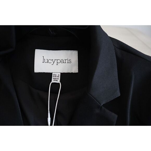 Lucy Paris BL-C959 Women's Sz Small Black Two Button Polyester Blend Blazer - Picture 3 of 8